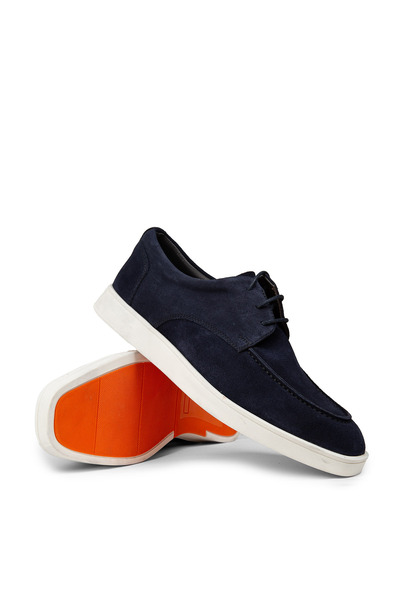 Deery Men's Navy Blue Genuine Suede Casual Shoes