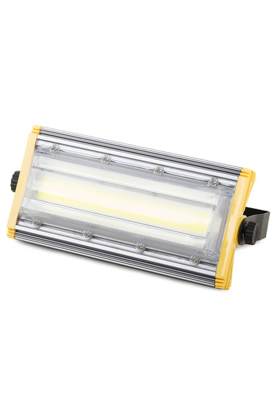 zola Προβολέας COB LED 50W, 5000LM, προστατευτικό γυαλί, τροφοδοτικό AC 86-265V, 22x11x6 cm, γκρι/κίτρινο