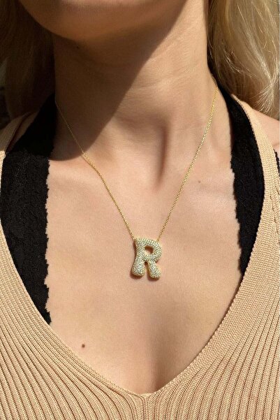 Spossy Silver Jewelry Bombeli R Harf Kolye