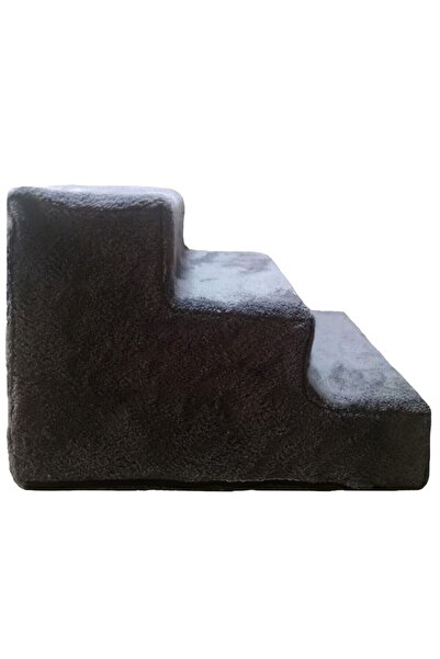 teknotrust Üç Basamaklı Sünger Merdiven, Fermuarlı, Gri, Kedi ve Köpekler İçin Güvenli Adım