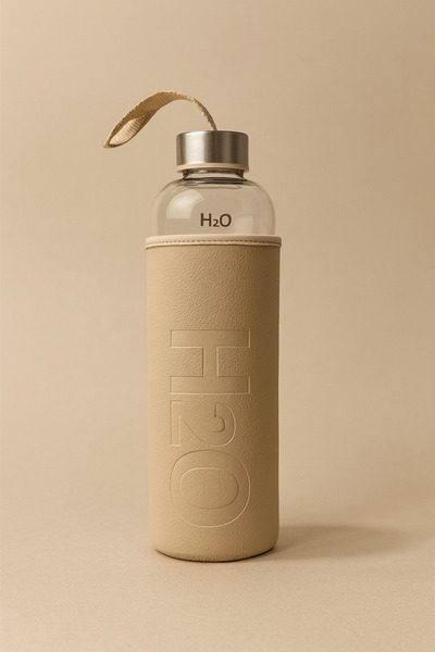 Fhilli H2O Leather Covered Glass Flask 1000 ml