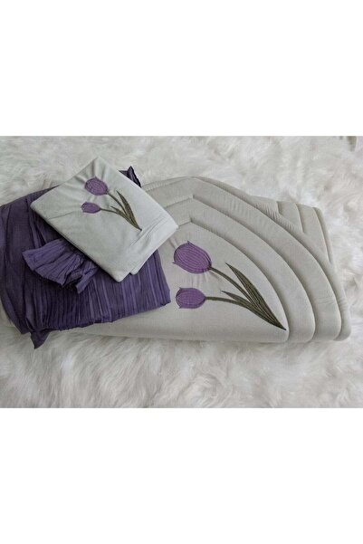 smart home طقم سجادة صلاة مع إسفنجة مبطنة و ثوب صلاة مطرز