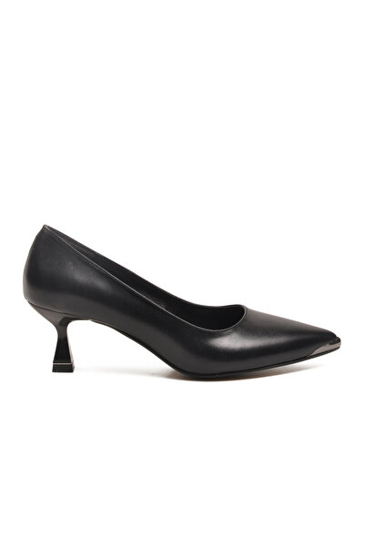 AYAKMOD Black Thin Short Heeled Women's Evening Dress Shoes 357171 Z