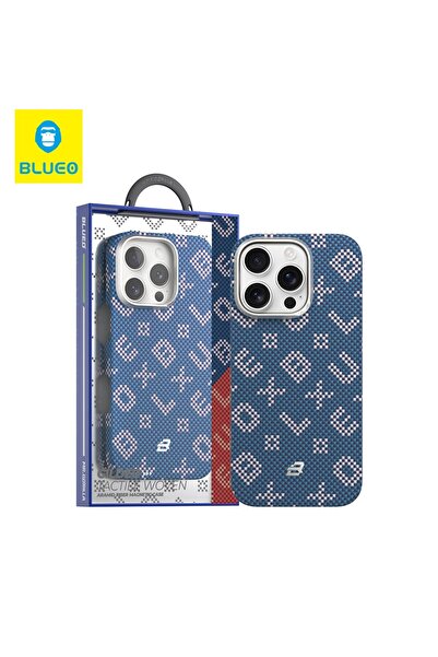 BLUEO iPhone 15 Pro Uyumlu MagSafe Özellikli Orijinal Karbon Gilded Tactile A...