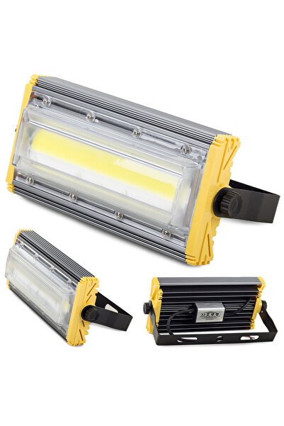 zola COB LED projector 50W, 5000LM, protective glass, AC 86-265V power supply, 22x11x6 cm, gray/yellow