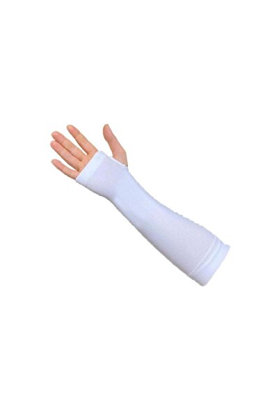 MyReal beyaz penye parmaklı kolluk