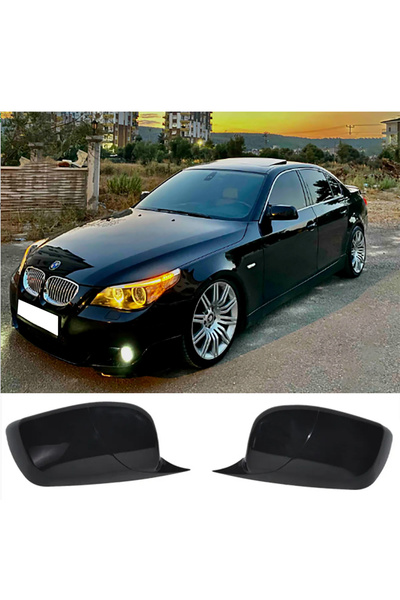 AkmTuning Bmw E60 Batman Yarasa Ayna Kapağı Parlak Siyah ABS 2003 2004 2005 2...