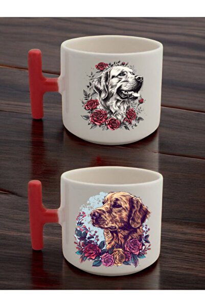 lili hediyelik كوب سيراميك مطبوع عليه كلب الورد مكون من قطعتين - كوب سيراميك ...