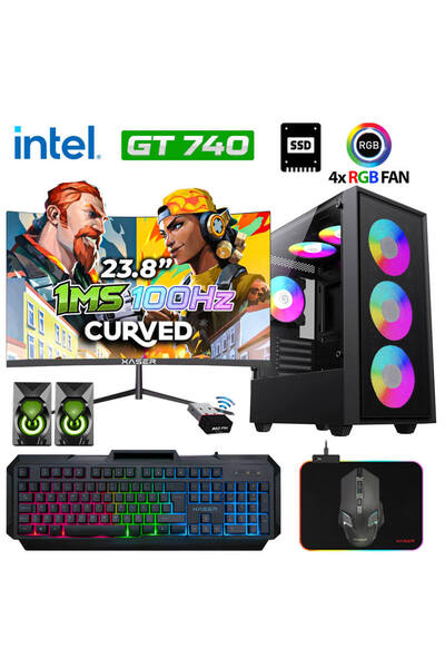 KİNGER KX180 i5 4570 16GB Ram 512GB SSD 4GB GT740 23.8" 100Hz Curved Masaüstü...