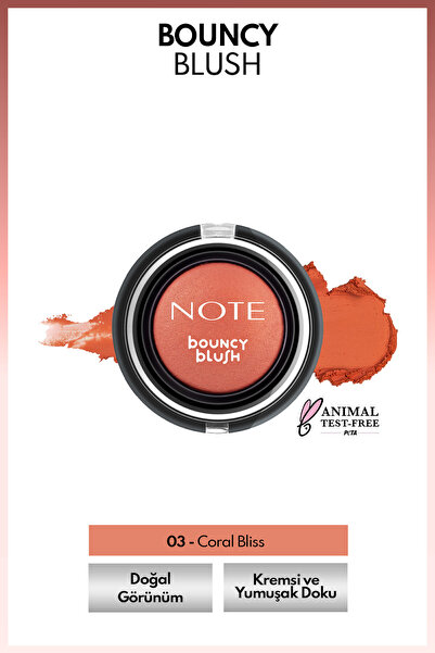 NOTE Bouncy Blush Yumuşak Kremsi Allık - 03 Coral Bliss