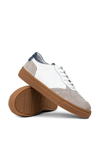 Deery Ανδρικά παπούτσια sneaker από γνήσιο δέρμα σε λευκό χρώμα