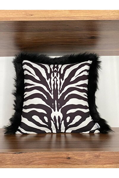 KIRLENTİM E714 غطاء وسادة مطبوع رقميًا بنمط على الجانبين مع حواف مخملية