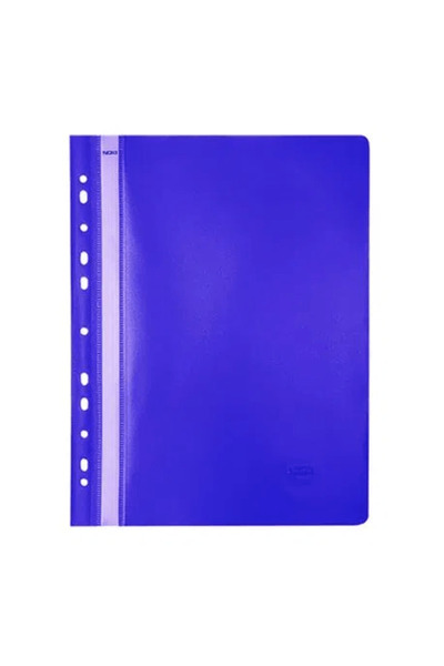 Noki A4 blue plastic folder with rail and multi-perforations 25/set