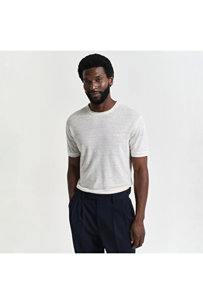Gant Erkek Krem Regular Fit Bisiklet Yaka T-Shirt