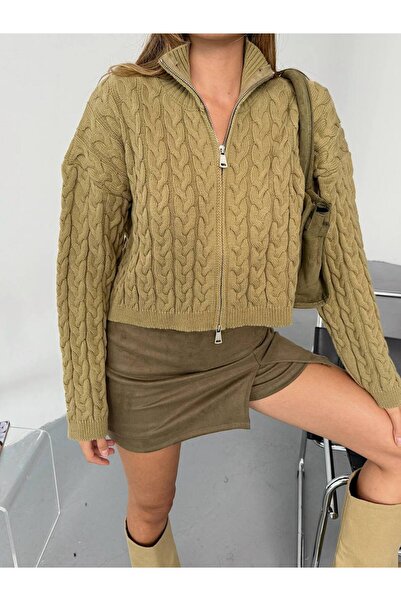 DMBASİC Cardigan tricotat cu fermoar