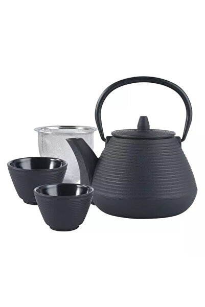 Kinghoff Fierbător din fontă cu 2 căni KH 1846, 1 l, Filtru, Inducție, Negru