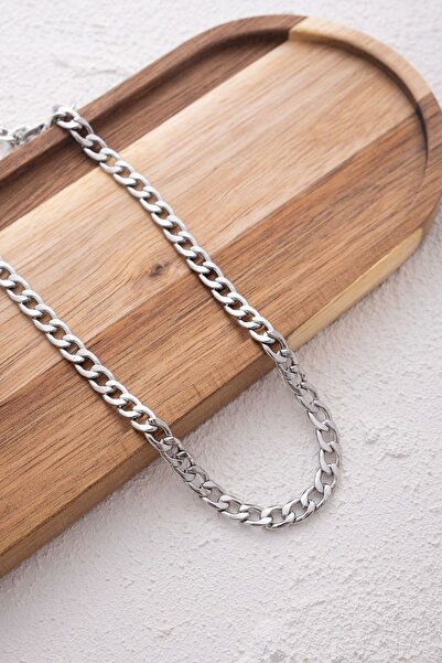 ByFlorya Jewelry Steel Gourmet Men's Chain Necklace 6mm Non-Tarnish