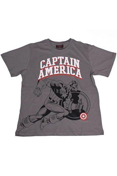 Genel Markalar Marvel Classic Captain America Tişört Gri
