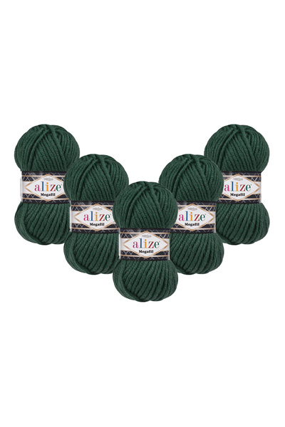 Alize Superlana Megafil 5-pack – Φθινοπωρινή/Χειμερινή Συλλογή Χοντρό Πλεκτό Κλωστή 100gr 55m - 426 Σκούρο Πράσινο