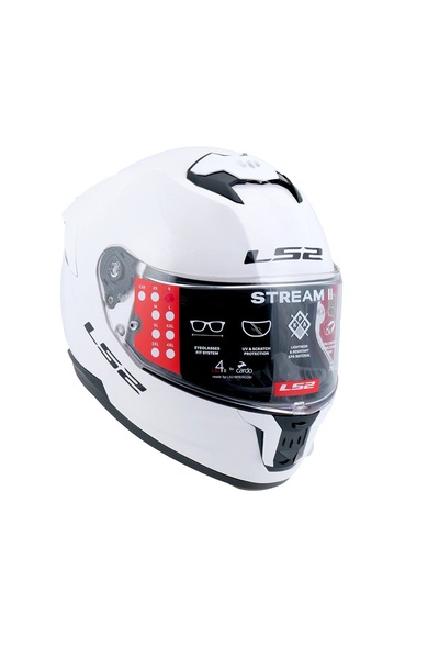 LS2 STREAM II MOTOSİKLET KASKI FF808-GLOSS-WHITE