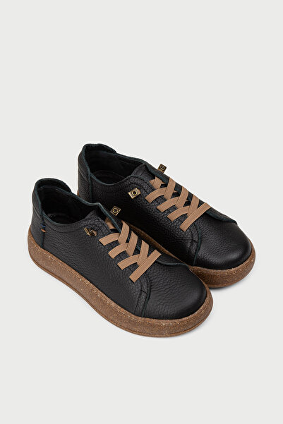 Deery Γυναικεία παπούτσια sneaker από γνήσιο δέρμα μαύρο