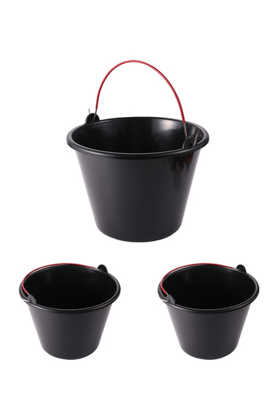 Lawazim Plastic Bucket - 3 Piece, 10L, Black