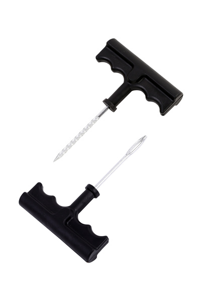 Lawazim أدوات إصلاح سدادة الإطارات بمقبض بلاستيكي - قطعتان باللون الأسود