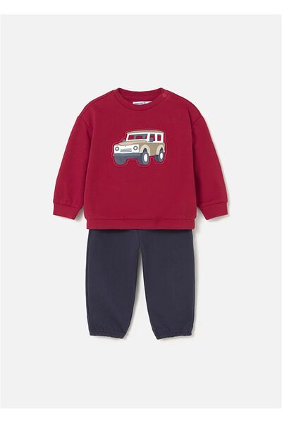 MAYORAL Baby Boy Printed 2-Piece Tracksuit Set Red 2838