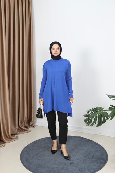 NİSUM MODA Ribbed Mercerized Tunic with Sleeves