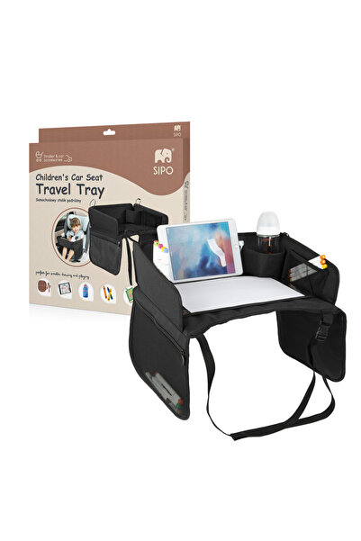 SIPO Organizer, Travel tray for car seat, Black,