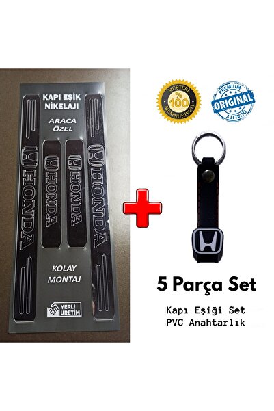 Lazer Store Honda Civic ile Uyumlu Kapı Eşiği ve Kauçuk Anahtarlık Set