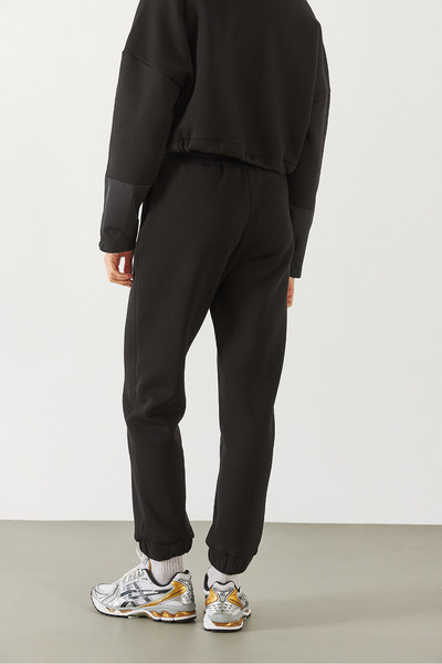 VENA Μαύρο Brenna Legged Αθλητικό Φούτερ με Στάμπα