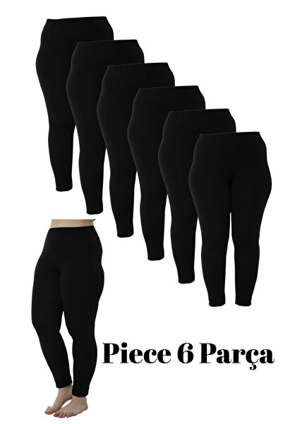 Hmd 6-Piece Oversized Cotton White Women's Leggings Plus Size & Comfortable Texture