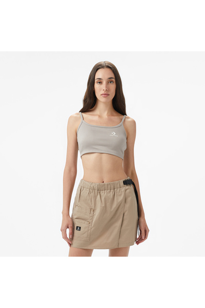 Converse Star Chevron Baskılı Kadın Gri T-Shirt