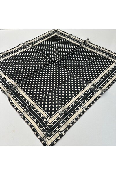 locella Soft Pamuklu Siyah Beyaz Eşarp LDFC4407