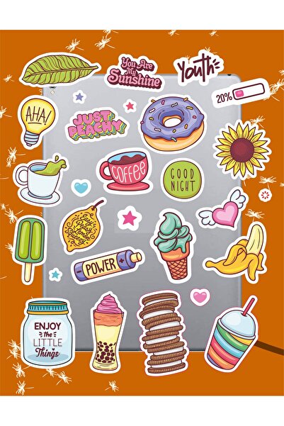 Hediyeni Al مجموعة ملصقات دودل سيري 1 |   ملصق للكمبيوتر المحمول والدفتر والتابلت والهاتف ودفتر الملاحظات ومجلة البوليت