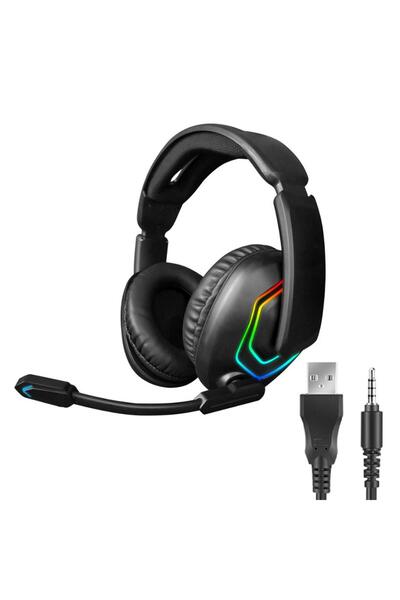 trands Wired RGB Gaming Headset with Mic, Black, TR-HS917