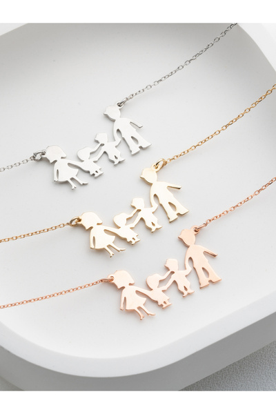 Two Arts Jewelry Aile Kolyesi | 925 Ayar Gümüş / 14K Altın Kaplama / Bronz Seçenekli