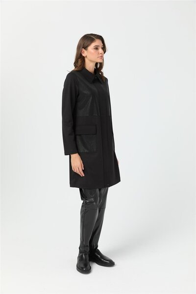 Esswaap İguana Desenli Giy Çık Tunik Siyah