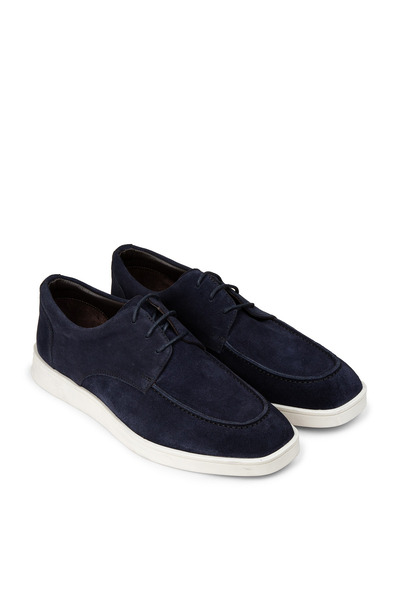 Deery Men's Navy Blue Genuine Suede Casual Shoes