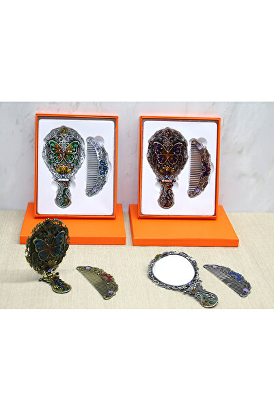 TTT Kelebek Katlanabilir Ayna Ve Tarak Seti Orta Boy