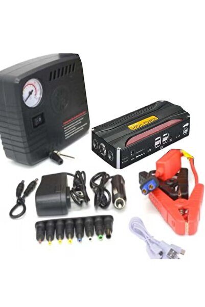 Denx بطارية محمولة DX1785 مع اشتراك سيارة بقوة 20000 مللي أمبير + منفاخ هواء متعدد الاستخدامات