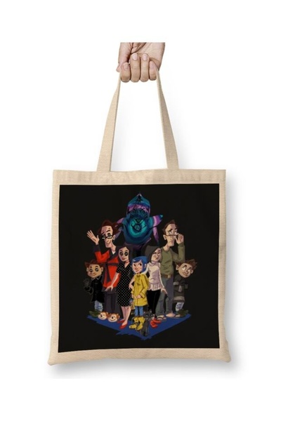 Toyaso Coraline's Two Worlds Tote Bag Long Handle Shopping Bag Beach Bag