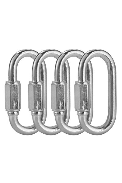 Lawazim Carabiner Hook with Screw Lock -4 Piece 6x60mm- Anti-Corrosion Screw Lock Quick Link Connect