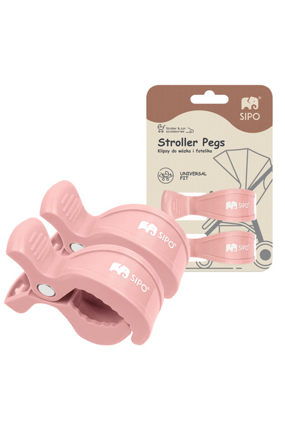 SIPO Multifunctional stroller clips, 2 pieces, Pink