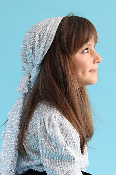 Le Mabelle Ασημένια παγιέτα τρίγωνο μπαντάνα για κορίτσια