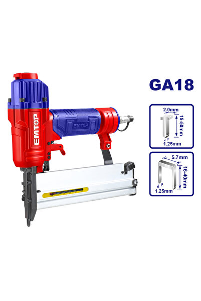 EMTOP Pistol pneumatic de capsat/cui 2 în 1, GA18 - ECBN504001,