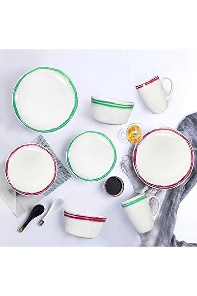 ORIAN Dinner set 8 pieces white colored