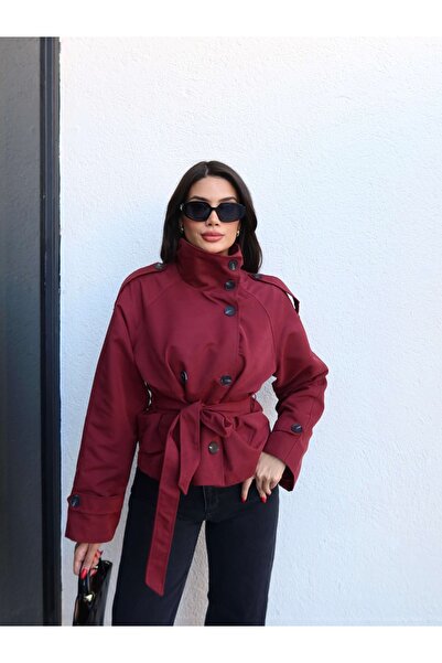 ESRAHELVACI Apolet Detail Belted Short Trench