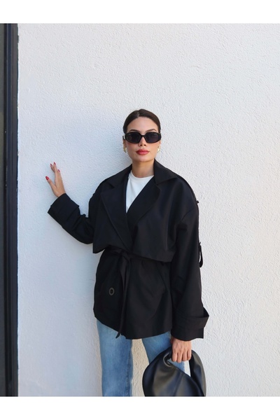 ESRAHELVACI Double-Breasted Collar Belted Trench